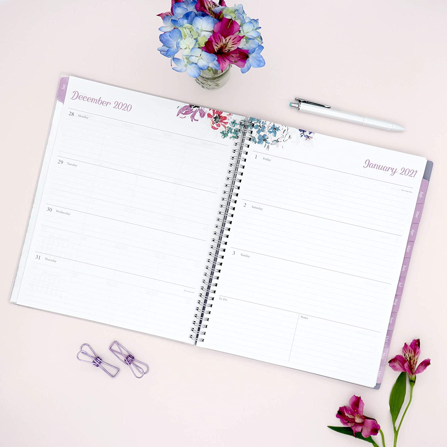 Blue Sky 2021 Weekly & Monthly Planner, Flexible Cover, Twin-Wire Binding, 8.5" x 11", Laila (125889) - Image 3